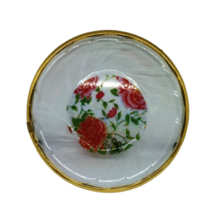 plato bordes dorados con flores