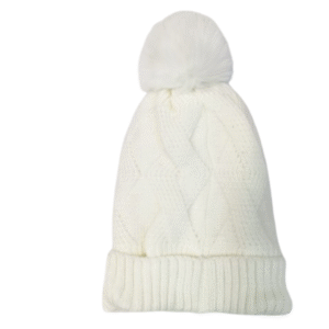 gorro tejido con corderito dentro y pompón