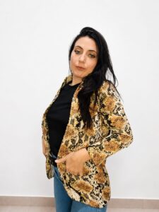 Blazer Animal Print Blazer estampado, de medio tiempo